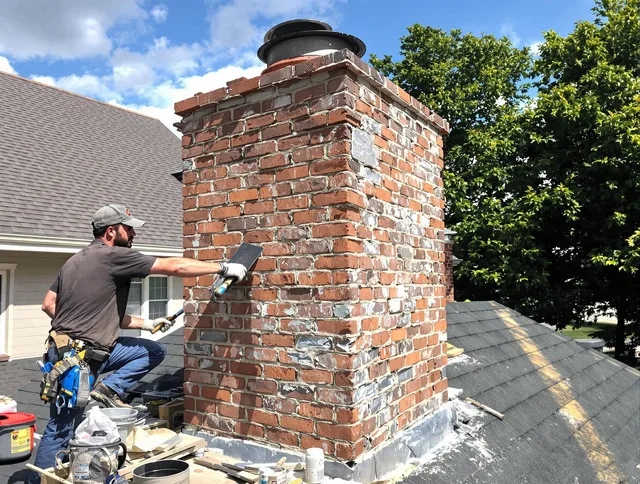 Completed chimney rebuild by Eastlake Chimney Sweep in Eastlake, OH