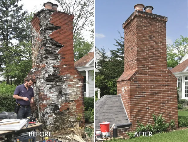 Eastlake Chimney Sweep performing a full chimney restoration in Eastlake, OH
