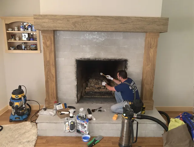 Detailed creosote removal process by Eastlake Chimney Sweep in Eastlake, OH