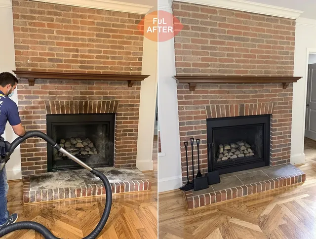 Eastlake Chimney Sweep carefully sanitizing a fireplace in Eastlake, OH