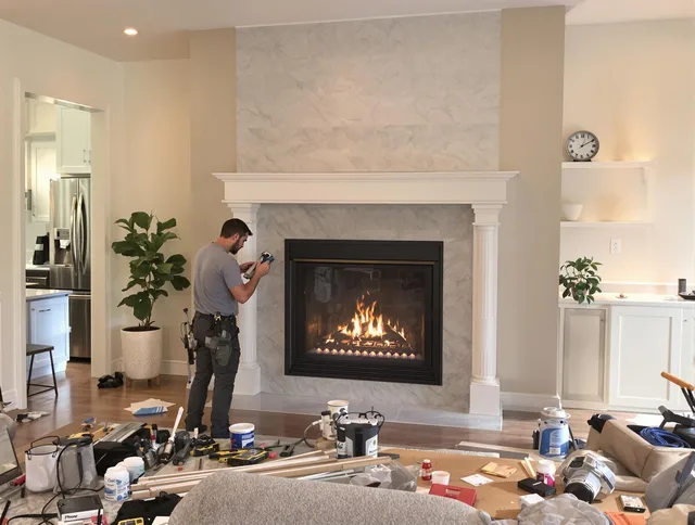 Newly installed fireplace by Eastlake Chimney Sweep in Eastlake, OH